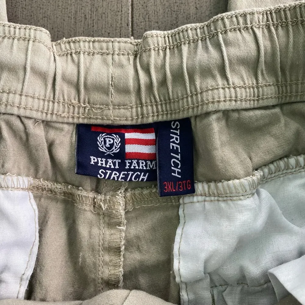 Phat Farm Y2K Relaxed Jogger Pants • Khaki • Men’s 3X • Elastic Cuffs